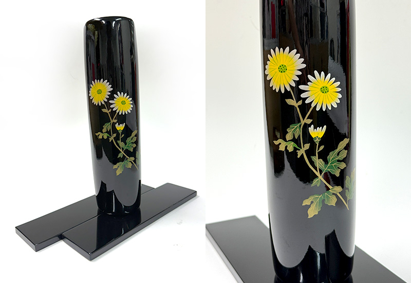 林建正 彩繪花器高-菊