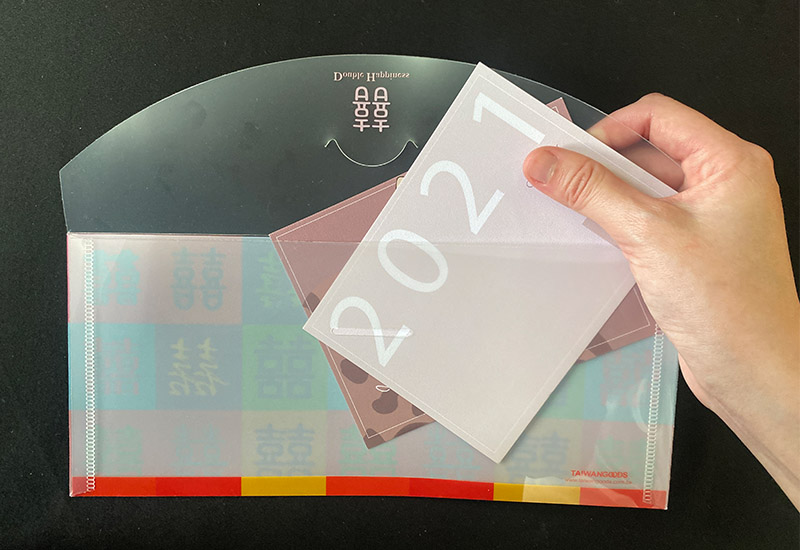 開門見囍 開門見囍 囍字長型資料夾-九宮格 多功能發票收納夾