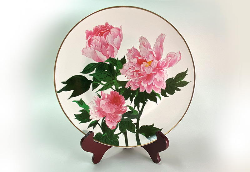 D49富貴牡丹瓷盤