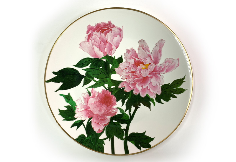 D49富貴牡丹瓷盤