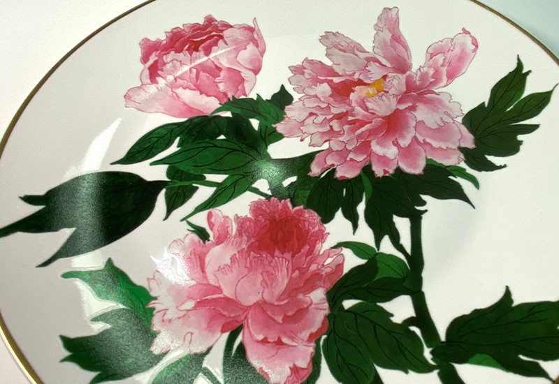 D49富貴牡丹瓷盤