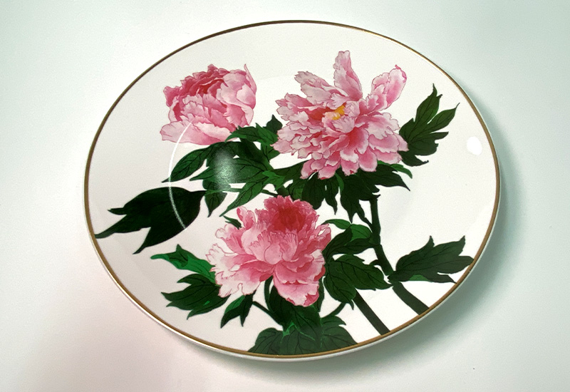 D49富貴牡丹瓷盤