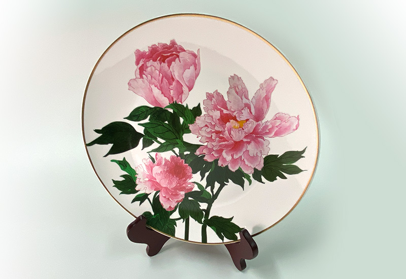 D49富貴牡丹瓷盤