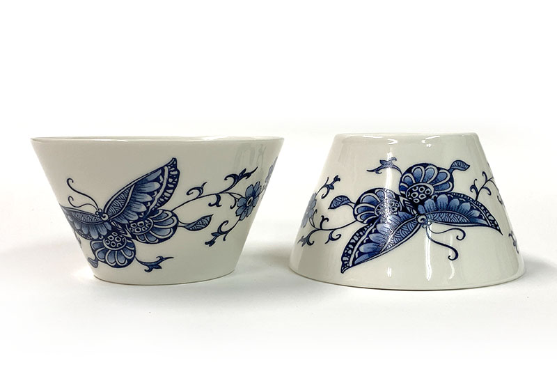 T53-青花蝴蝶碗盤組(6碗6盤)