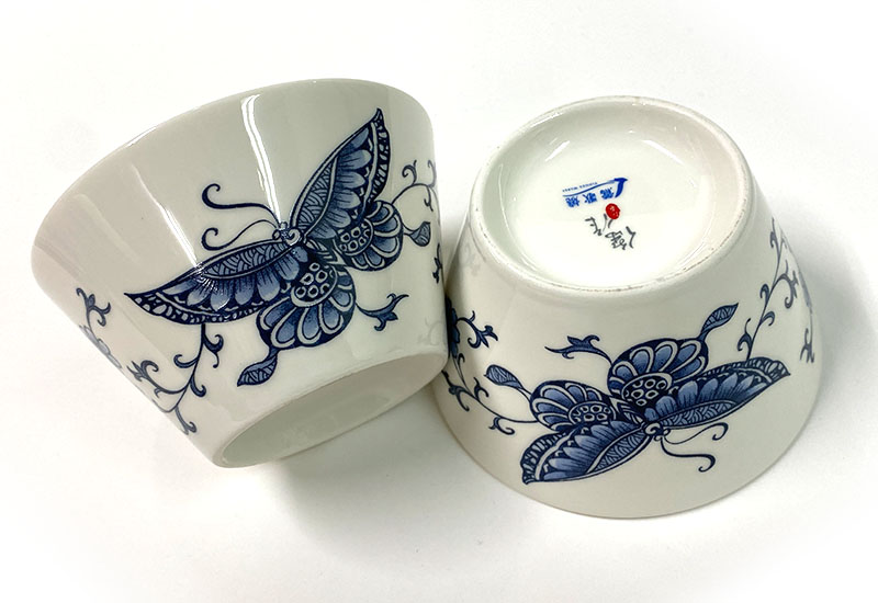 T53-青花蝴蝶碗盤組(6碗6盤)