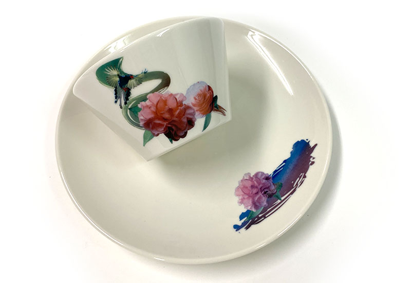 T52-3D藍鵲碗盤組(6碗6盤)