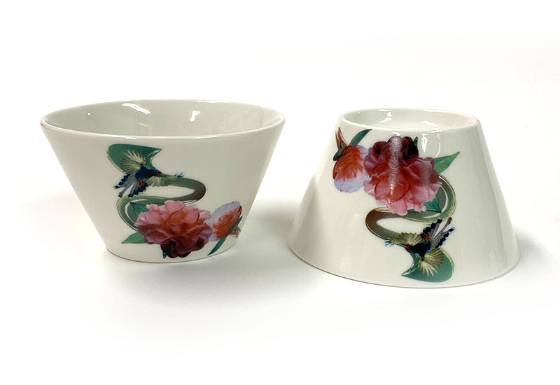 T52-3D藍鵲碗盤組(6碗6盤)