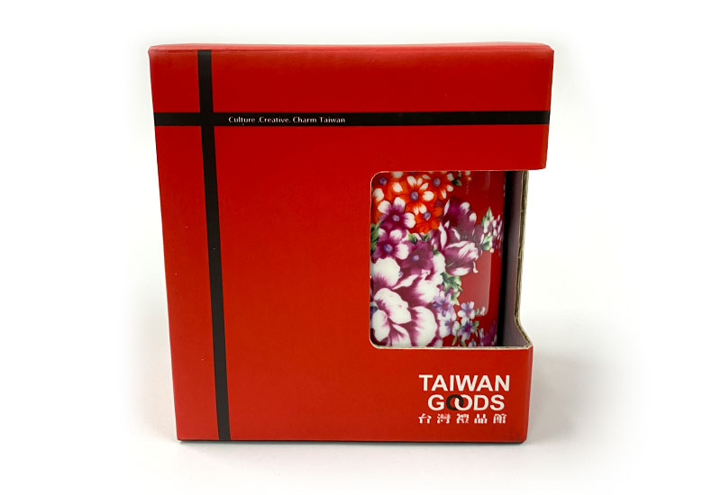 花布馬克杯-大紅色