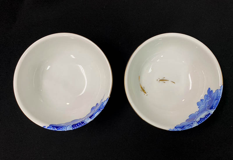 花開富貴對杯組-青花