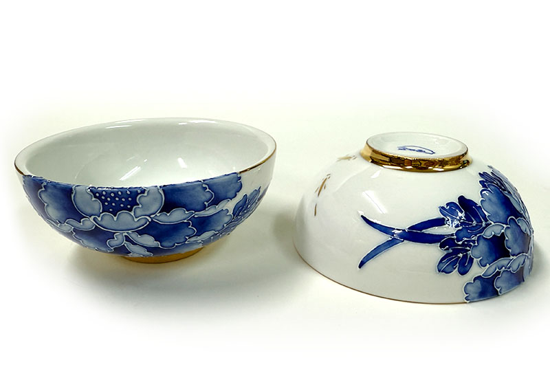 花開富貴對杯組(青花)