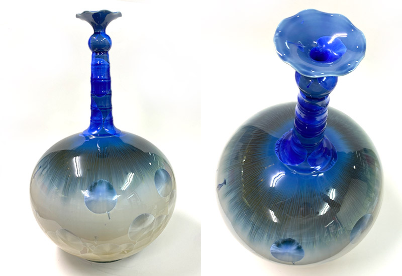 彭文雄 絕版結晶釉荷口梅瓶