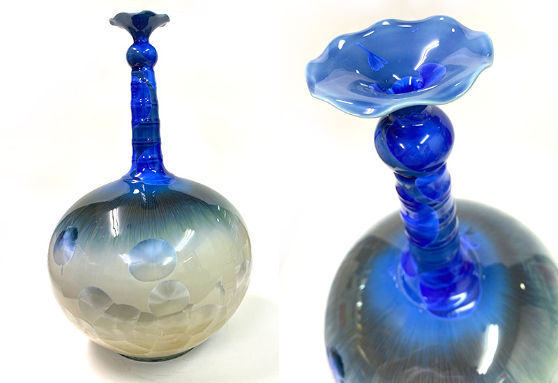 彭文雄 絕版結晶釉荷口梅瓶