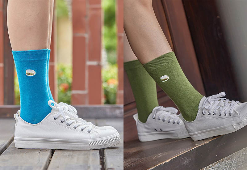 木森好襪 台灣美食襪-割包 (3色) 刺繡款 微笑台灣MIT認證 台灣小吃襪子