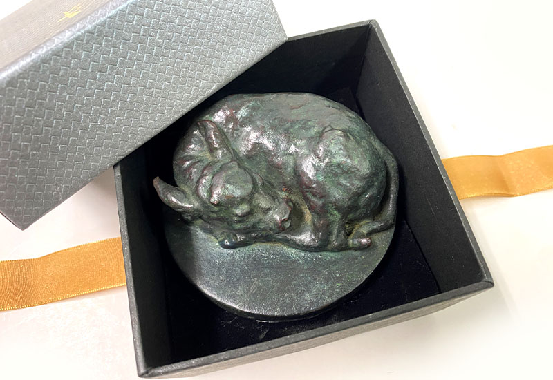 呦呦 楊英風 稚子之夢(銅)小 文鎮 台灣雕塑藝術 銅雕 sculpture