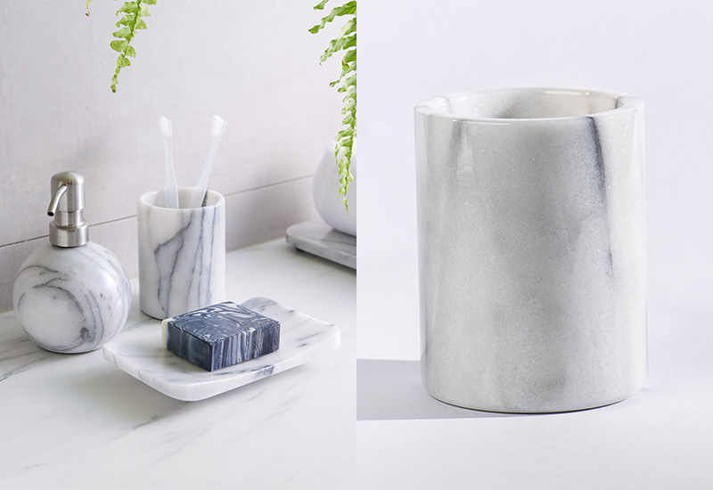 大理石直身漱口杯 置物罐 筆筒 (小)