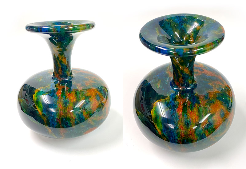 金御豐  8.5x9七彩玉石花瓶