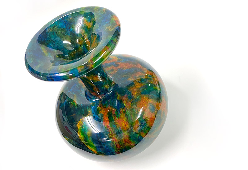 金御豐  8.5x9七彩玉石花瓶