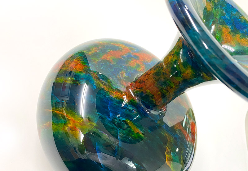 金御豐  8.5x9七彩玉石花瓶