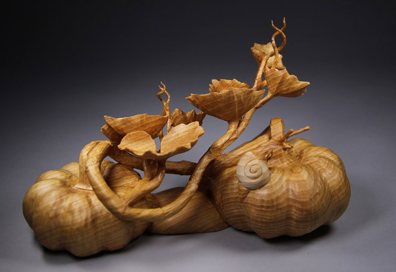 陳柏融 豐收-小(台灣紅檜木) 台灣木雕  木工藝 居家擺飾