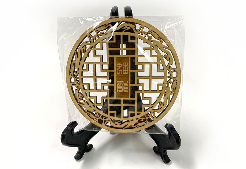 攸Ubook 吉祥雕刻杯墊-蟠龍 木質杯墊 Coaster